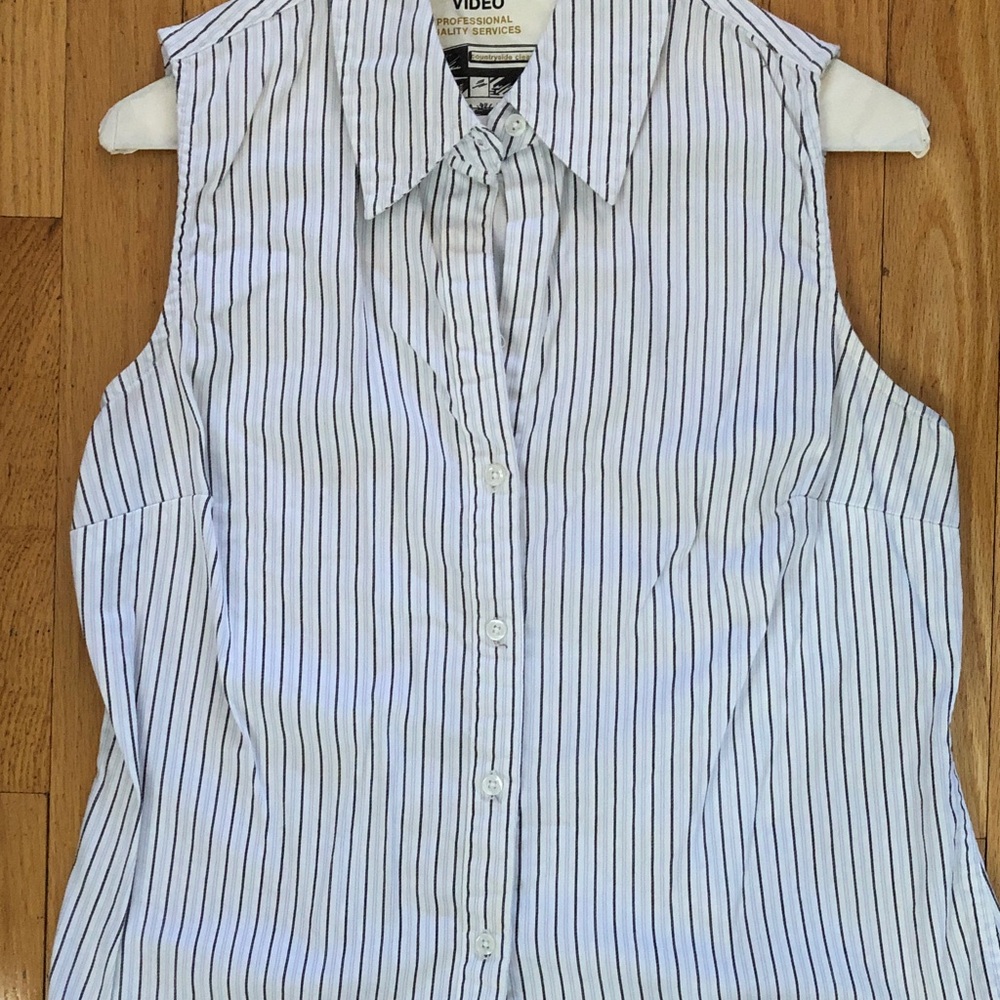 Merona Women's Button Down Striped Shirt - White and Black